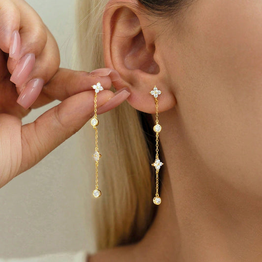 Fyrklöverörhängen i S925 silver