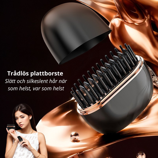 Trådlös mini plattborste – skonsam hårstyling med uppladdningsbart batteri